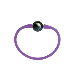 Βραχιόλι με Black Shell Pearl 12mm Elastic Silicon - B122358B