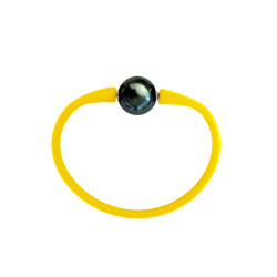 Βραχιόλι με Black Shell Pearl 12mm Elastic Silicon - B122358B