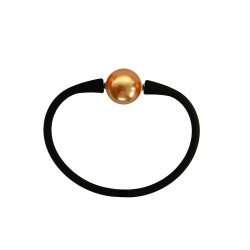 Βραχιόλι με Gold Shell Pearl 12mm Elastic Silicon - B122358GL