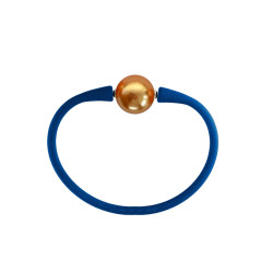 Βραχιόλι με Gold Shell Pearl 12mm Elastic Silicon - B122358GL