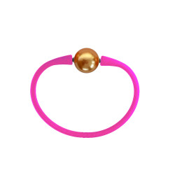 Βραχιόλι με Gold Shell Pearl 12mm Elastic Silicon - B122358GL