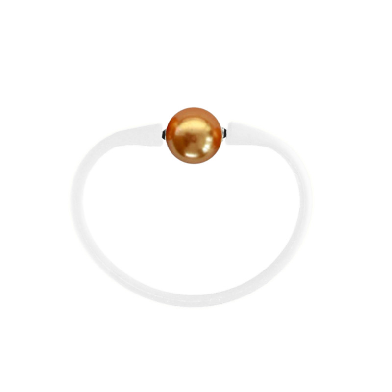 Βραχιόλι με Gold Shell Pearl 12mm Elastic Silicon - B122358GL