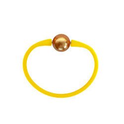 Βραχιόλι με Gold Shell Pearl 12mm Elastic Silicon - B122358GL