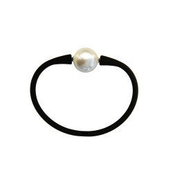 Βραχιόλι με White Shell Pearl 12mm Elastic Silicon - B122358W