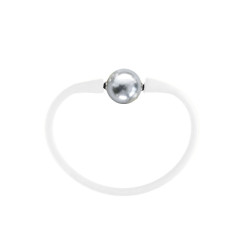Βραχιόλι με Grey Shell Pearl 12mm Elastic Silicon - B122358G