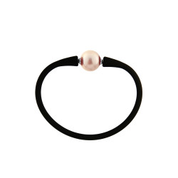 Βραχιόλι με σομόν μαργαριτάρι 10-11mm Elastic Silicon - B122715S