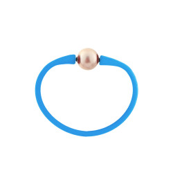 Βραχιόλι με σομόν μαργαριτάρι 10-11mm Elastic Silicon - B122715S
