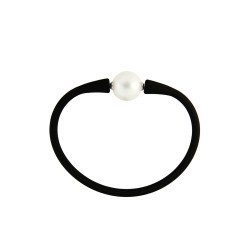 Βραχιόλι με λευκό μαργαριτάρι 10-11mm Elastic Silicon - B122715W