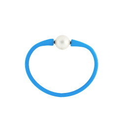 Βραχιόλι με λευκό μαργαριτάρι 10-11mm Elastic Silicon - B122715W