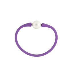 Βραχιόλι με λευκό μαργαριτάρι 10-11mm Elastic Silicon - B122715W