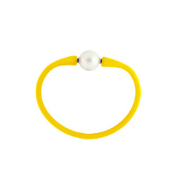 Βραχιόλι με λευκό μαργαριτάρι 10-11mm Elastic Silicon - B122715W