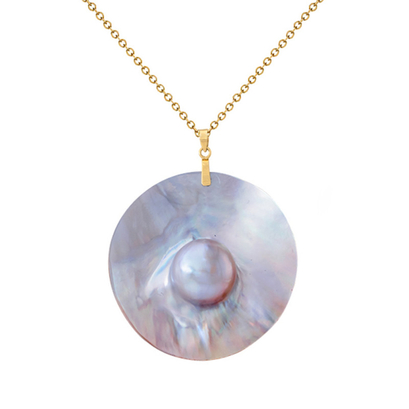 Κολιέ Κ18 χρυσό με Mother of Pearl - F124495N