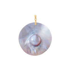 Μενταγιόν Κ18 χρυσό με Mother of Pearl - F124495
