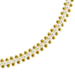 Κολιέ Κ14 χρυσό με λευκά μαργαριτάρια και χρυσά στοιχεία - L123171