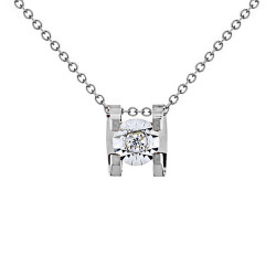 Μενταγιόν Κ18 λευκόχρυσο με διαμάντι -  W123503