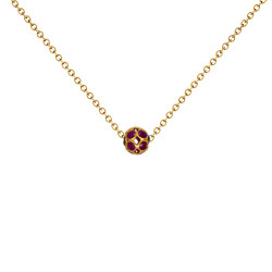 Κολιέ  χρυσό Κ18 με ρουμπίνια - F124123R