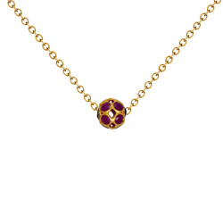 Κολιέ  χρυσό Κ18 με ρουμπίνια - F124123R