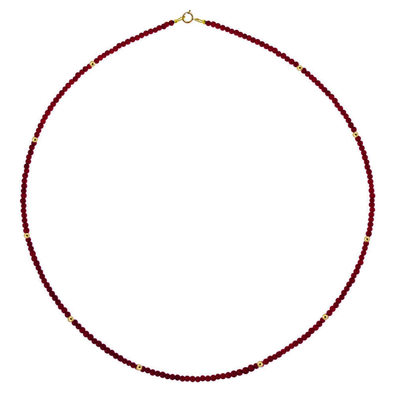 Κολιέ Κ14 χρυσό με γρανάδα - M123732G