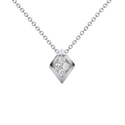 Μενταγιόν Κ18 λευκόχρυσο με διαμάντια - W123505