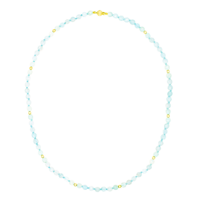 Κολιέ K14 χρυσό με Aqua - M123588