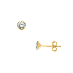 Σκουλαρίκια σε Κ14 χρυσή βάση και ζιργκόν - S124043