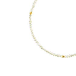 Βραχιόλι με Κ14  χρυσό κούμπωμα και λευκά μαργαριτάρια - M120709
