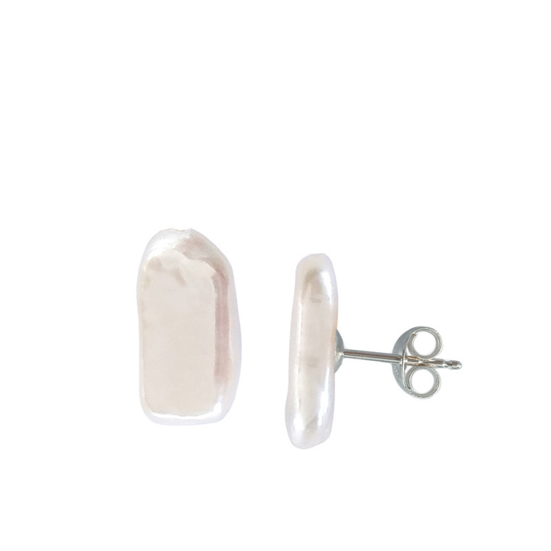Σκουλαρίκια ασημένια 925 με λευκά μαργαριτάρια - M123393C