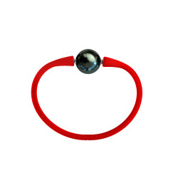 Βραχιόλι με Black Shell Pearl 12mm Elastic Silicon - B122358B