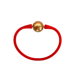 Βραχιόλι με Gold Shell Pearl 12mm Elastic Silicon - B122358GL