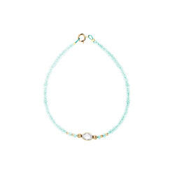Βραχιόλι με Κ14 χρυσά στοιχεία, aqua και crystal - F124143CR Βραχιόλι με Κ14 χρυσά στοιχεία, aqua και crystal - F124143CR