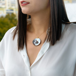 Μενταγιόν Κ18 χρυσό με Mother of Pearl - F124495