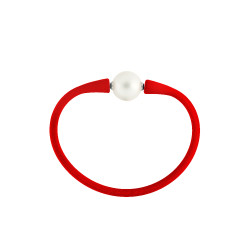 Βραχιόλι με λευκό μαργαριτάρι 10-11mm Elastic Silicon - B122715W