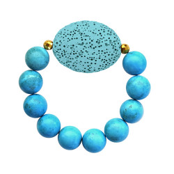 Βραχιόλι με Turquoise, Lava και Hematite - M123343T