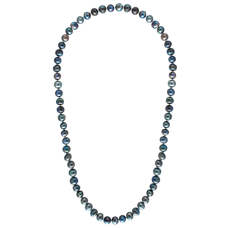 Κολιέ με μαύρα μαργαριτάρια 10mm Fresh Water Pearl - M123467B