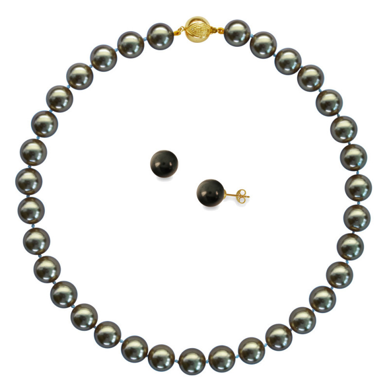 Σετ κολιέ και σκουλαρίκια με Shell Pearl - M124088