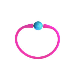 Βραχιόλι με Turquoise 14mm Pink Elastic Silicon - P122715T