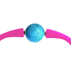 Βραχιόλι με Turquoise 14mm Pink Elastic Silicon - P122715T
