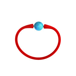 Βραχιόλι με Turquoise 14mm Red Elastic Silicon - R122715T
