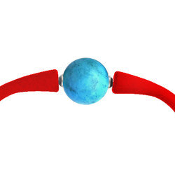 Βραχιόλι με Turquoise 14mm Red Elastic Silicon - R122715T