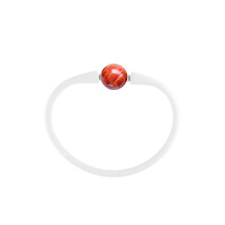 Βραχιόλι με Coral 14mm White Elastic Silicon - W122715C