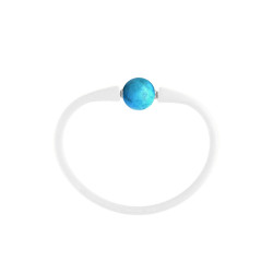 Βραχιόλι με Turquoise 14mm White Elastic Silicon - W122715T