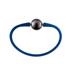 Βραχιόλι με μαύρο μαργαριτάρι South Sea 12-13 mm Elastic Silicon - B125098