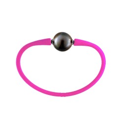 Βραχιόλι με μαύρο μαργαριτάρι South Sea 12-13 mm Elastic Silicon - B125098