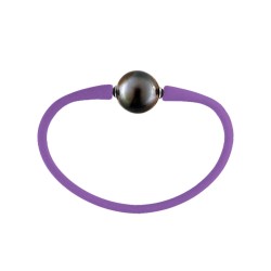 Βραχιόλι με μαύρο μαργαριτάρι South Sea 12-13 mm Elastic Silicon - B125098