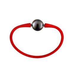 Βραχιόλι με μαύρο μαργαριτάρι South Sea 12-13 mm Elastic Silicon - B125098