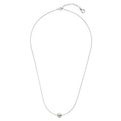 Κολιέ με γκρι μαργαριτάρι και αλυσίδα - M121225G