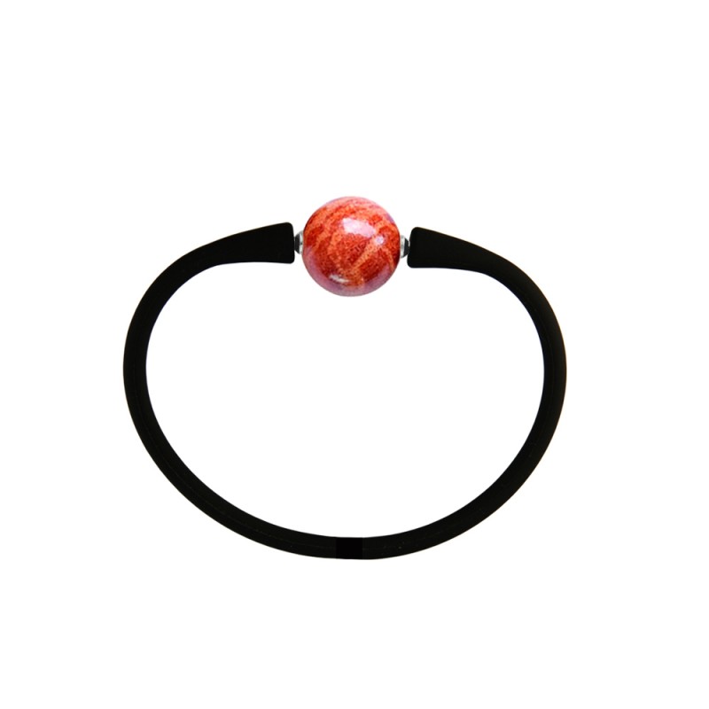 Βραχιόλι με Coral 14,0mm Black Elastic Silicon - M122358CBRC