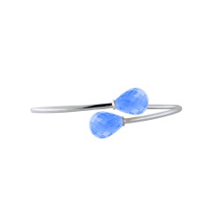 Βραχιόλι με Blue Topaz 12 x 16mm σε ασήμι 925 - S123093BT