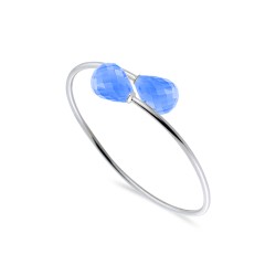 Βραχιόλι με Blue Topaz 12 x 16mm σε ασήμι 925 - S123093BT