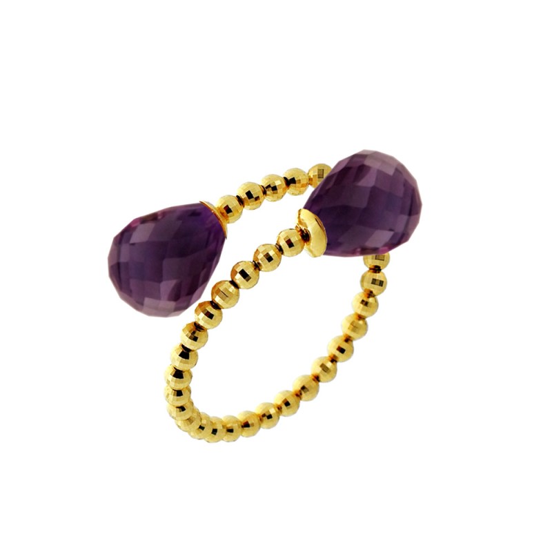Δαχτυλίδι με Amethyst σε χρυσό Κ18 - M123645AM